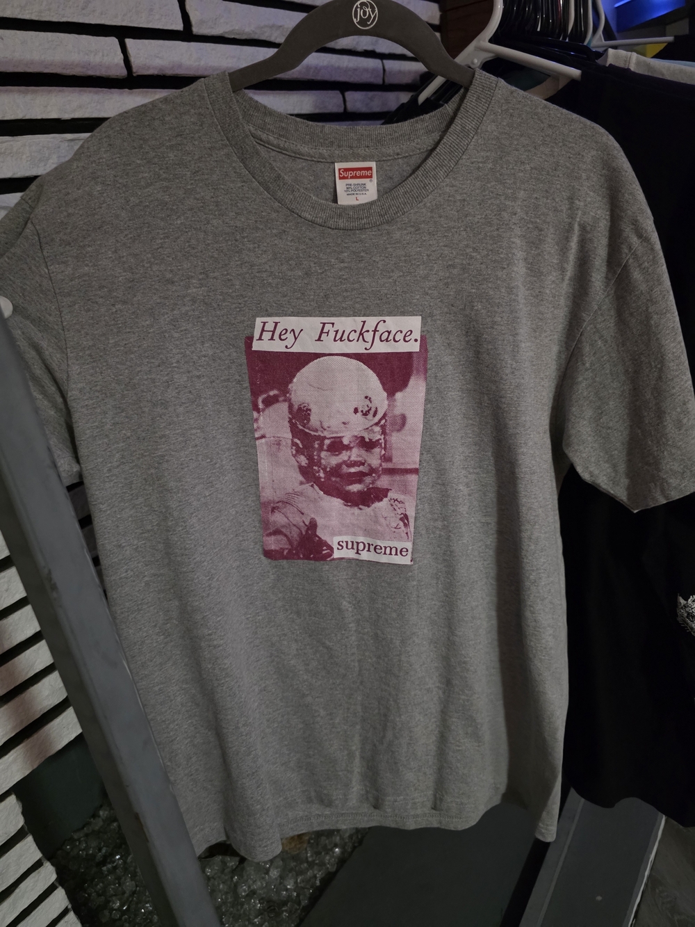 Supreme Fcuk Face Tee, Heather Grey, Size L (SS18)